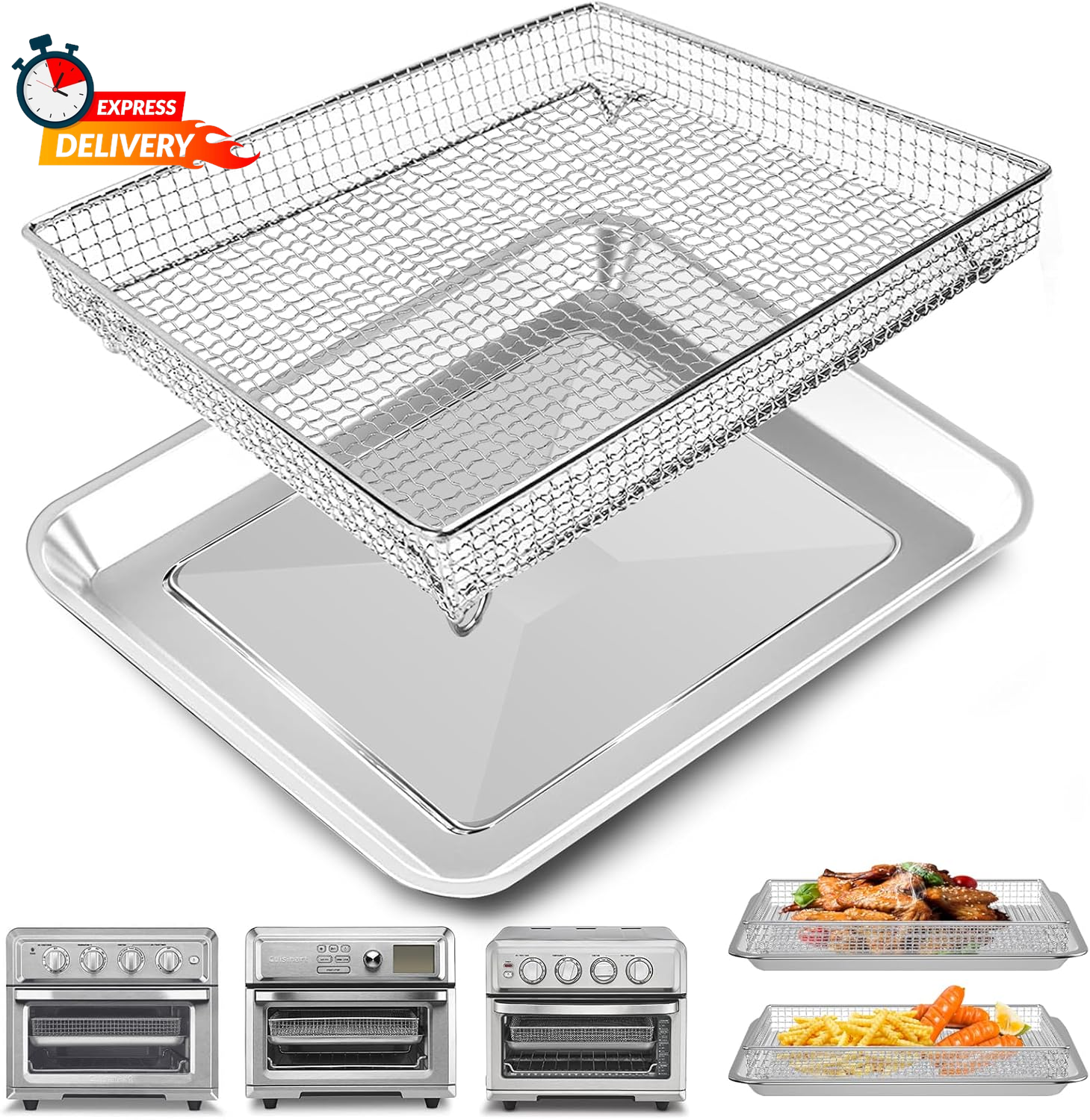 Air Fryer Basket Tray Replacement for Cuisinart TOA-60 TOA-65 TOA-70 Toaster