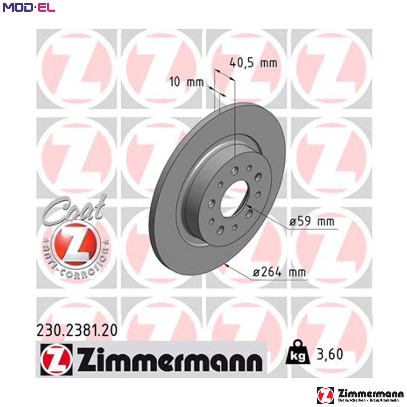 2x BRAKE DISC 230.2381.20 FOR FIAT 312A2/199B6.000 0.9L 2cyl 500L 4cyl 500L