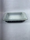 Pyrex Snowflake Charcoal (Black) 1.25 Quart Baking Pan 548-B EUC