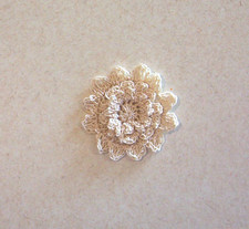 Delicate Crocheted Cream 3-Layered Mum Flower Sewing Applique Small