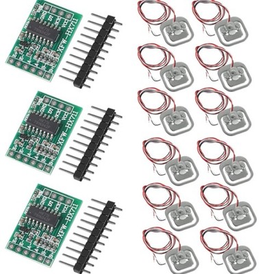 Halbbrücken Wägezellen 50kg 12er Set mit HX711 Modulen für Arduino DIY