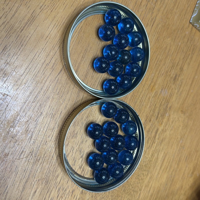 Lot Of 26 Cobalt Blue Glass 1/2 “ Marbles, 5 oz Total