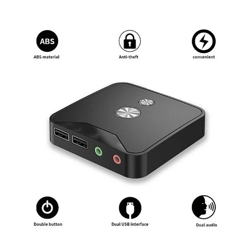 Computer Power Switch Button With Extension Cord And Dual USB and Audio Ports D