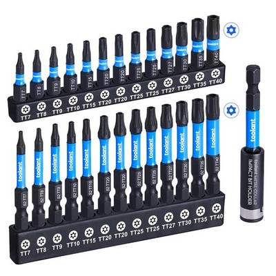 toolant Impact Torx Bit Set 27pcs (TT7-TT40), S2 Steel Security 26+1PCS