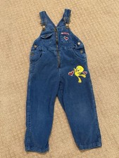 Vintage Looney Tunes Overalls Tweety Bird size 4 Blue corduroy 1997 Warner Bros