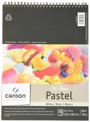 Mi-Teintes Pastel Paper Pad 16 Sheets 9 x 12 inch White 98lb/160g Wirebound