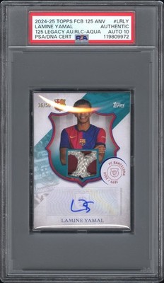 2024-25 Topps FC Barcelona Lamine Yamal Goal Net Relic #/50 PSA 