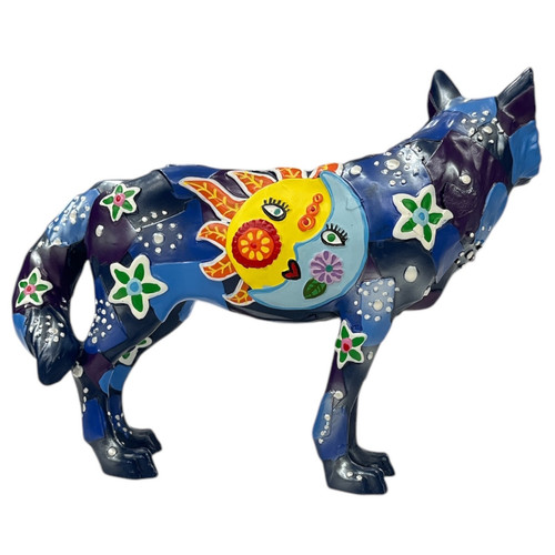 Westland Giftware Wolf Figur Call Of The Wolf Las Luces Sonne Mond blau - Bild 4 von 12