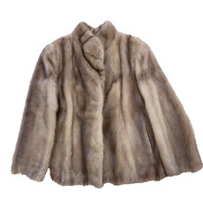 Fur Real Fur Blue Iris Mink Coat Pastel Color 13 Size (Approx.XL (US Size L))