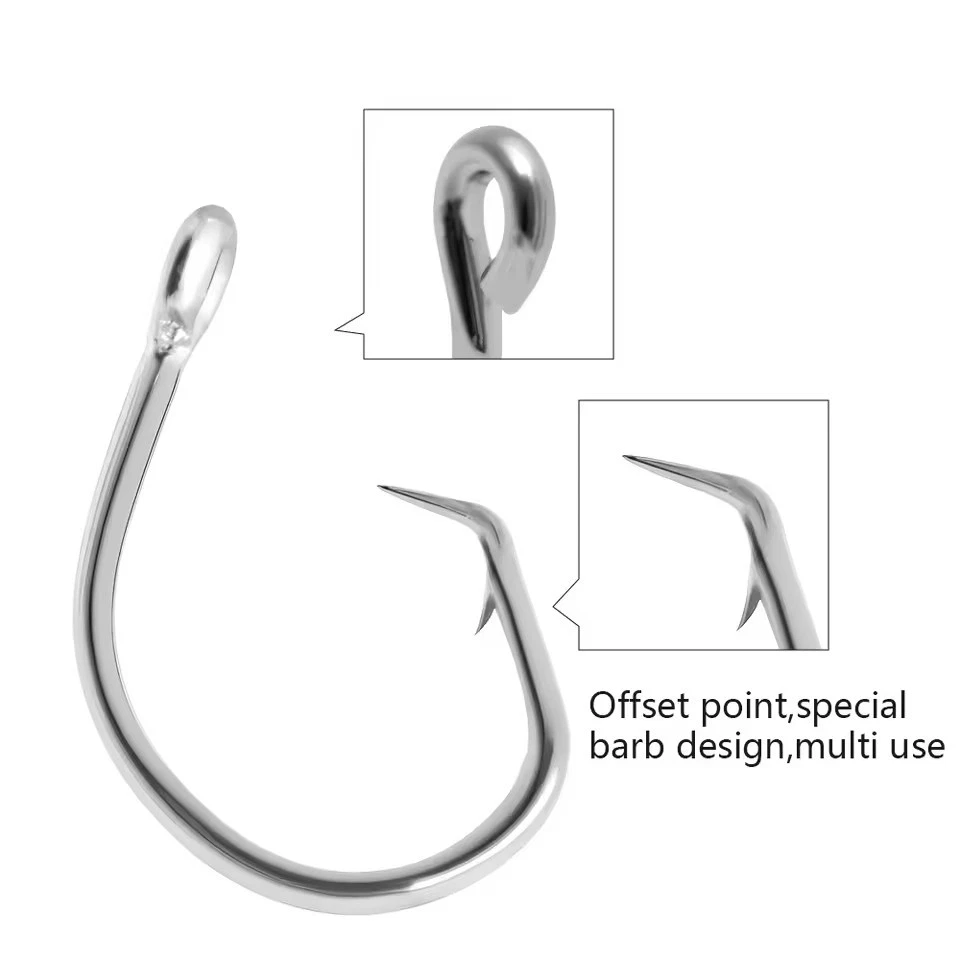 50PCS Tuna Circle Fishing Hook Stainless Steel Big Game Saltwater Hook 8.0-14.0 - Image 3 of 4