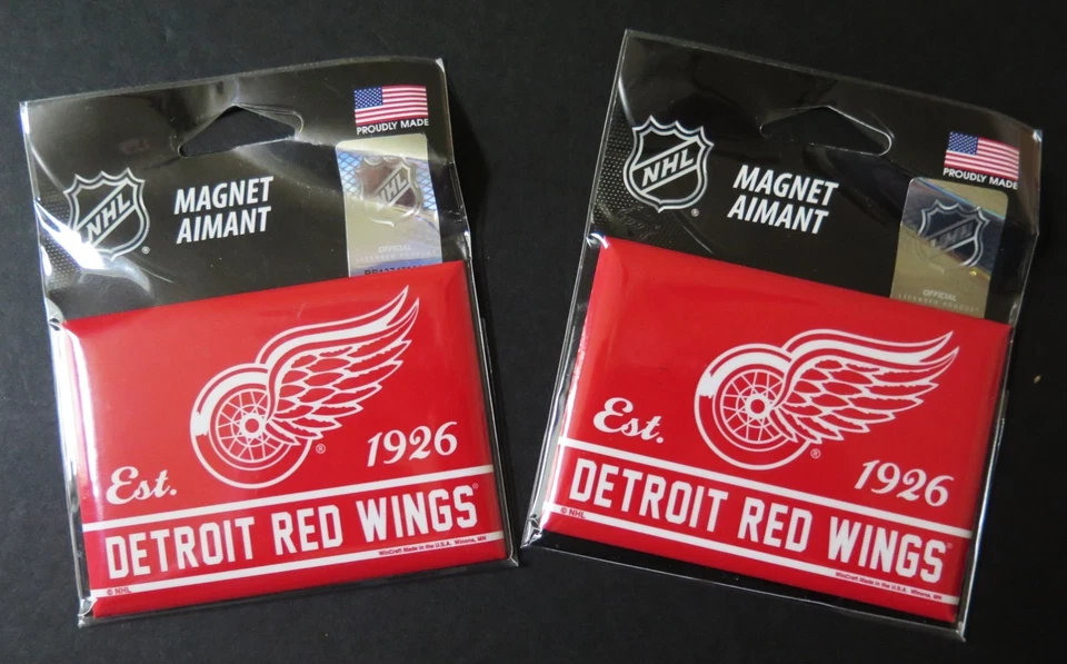 TWO (2) DETROIT RED WINGS, 2.5" X 3.5" METAL MAGNETS FROM WINCRAFT - Image 2 of 2