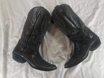 Nacona CO17 Charcoal Leather Cowboy Boots Mens Cowboy 8 D MADE IN TEXAS