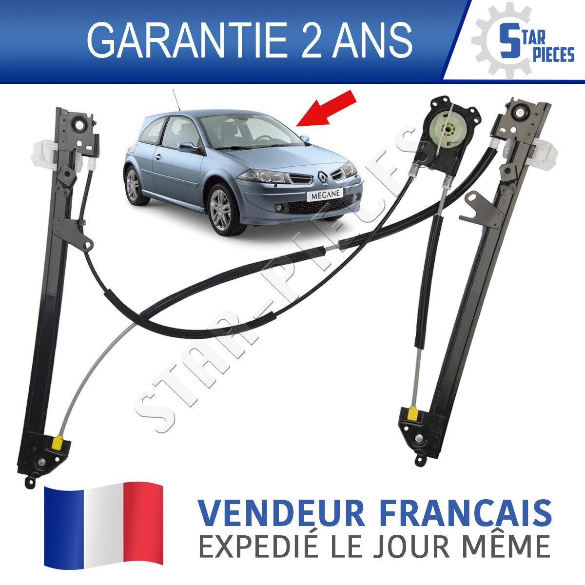 Réparer la vitre bloquée de votre Mégane II 3P avec le lève-vitre électrique avant gauche