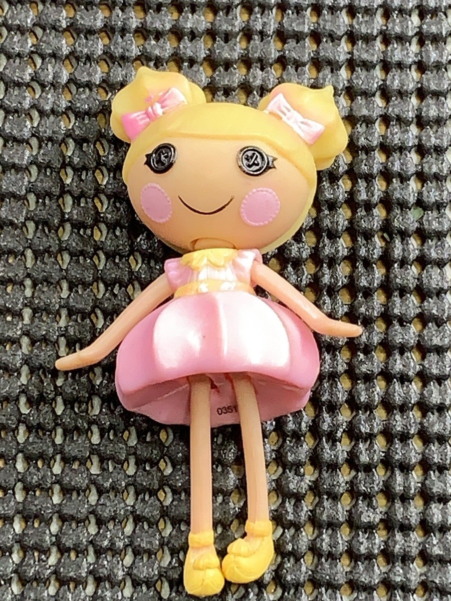 lalaloopsy pink dress Mattel Lalaloopsy Mini Doll Yellow Hair Soft Pink Dress Black Buttons Eyes  3”