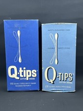Vintage Q-Tips Cotton Swabs Original Box Lot Of 2 Advertising Ephemera