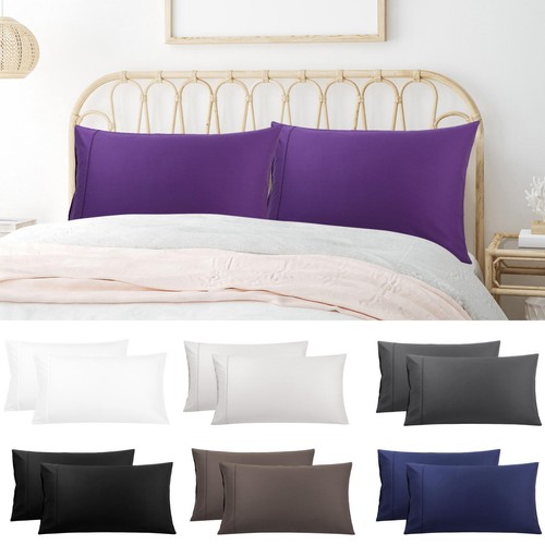 Pillowcase Set of 2 Soft Cotton Pillow Covers with Zipper eBay