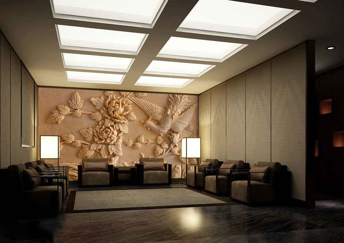 3D Phoenix Flower 1666NA Wallpaper Wall Mural Removable Self-adhesive Fay