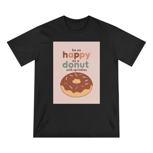 Happy Donut Organic T-Shirt, Cute Graphic Tee, Funny Food Shirt - Picture 10 of 25