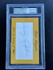 2010 HISTORIC AUTOGRAPHS HA ‘Memory Of’ FREDDY LINDSTROM Auto 1/1 PSA 8 NM-MT