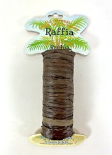 New RAFFIA RIBBON All Natural Palm STRAND Twine DARK BROWN Chocolate 80ft Spool