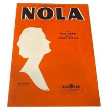 Nola Piano Solo Sheet Music Felix Arndt Sunny Skylar 1959 Vintage Sam Fox