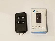 NEW 2GIG TECHNOLOGIES 4 BUTTON KEY RING REMOTE 2GIG-KEY1-345 TXID: 001-8999