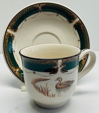 Keltcraft by Noritake 9198 "Wicklow Green" Cup/Saucer Duck Gold Trim Vintage