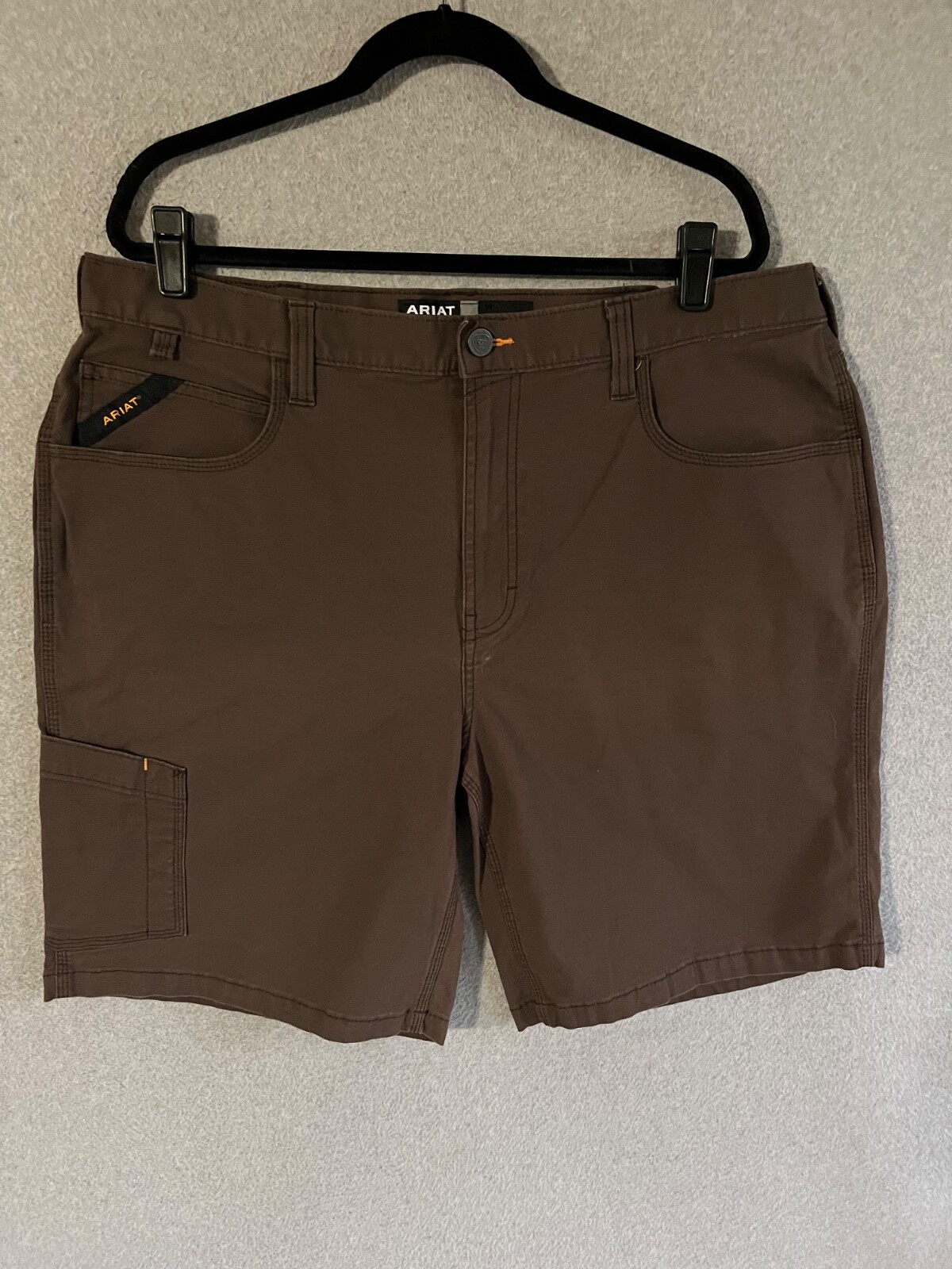 ARIAT M4 Rebar Relaxed Canvas  Cargo Shorts Brown Size 40