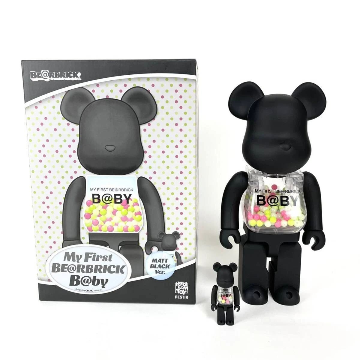 Medicom Toy BE@RBRICK MY FIRST B@BY MATT BLACK 100% & 400% bearbrick From Japan