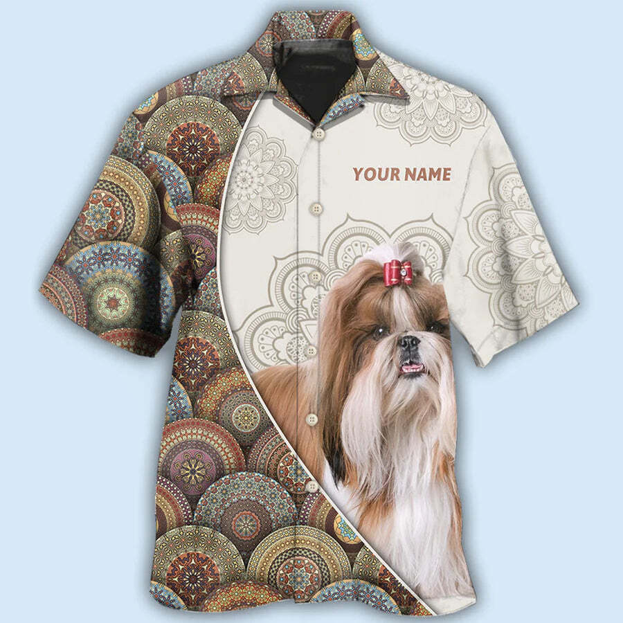 Shih Tzu Mandala Art Pattern Personalized Hawaiian Shirt