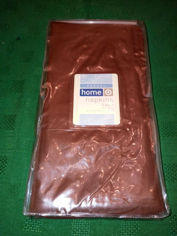 CASUAL HOME 4 PACK NAPKINS 100% COTTON 20 X 20 COLOR BROWN