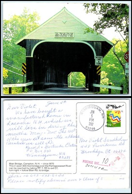 NEW HAMPSHIRE Jumbo / Giant Size Postcard - Campton, Blair Covered Bridge 