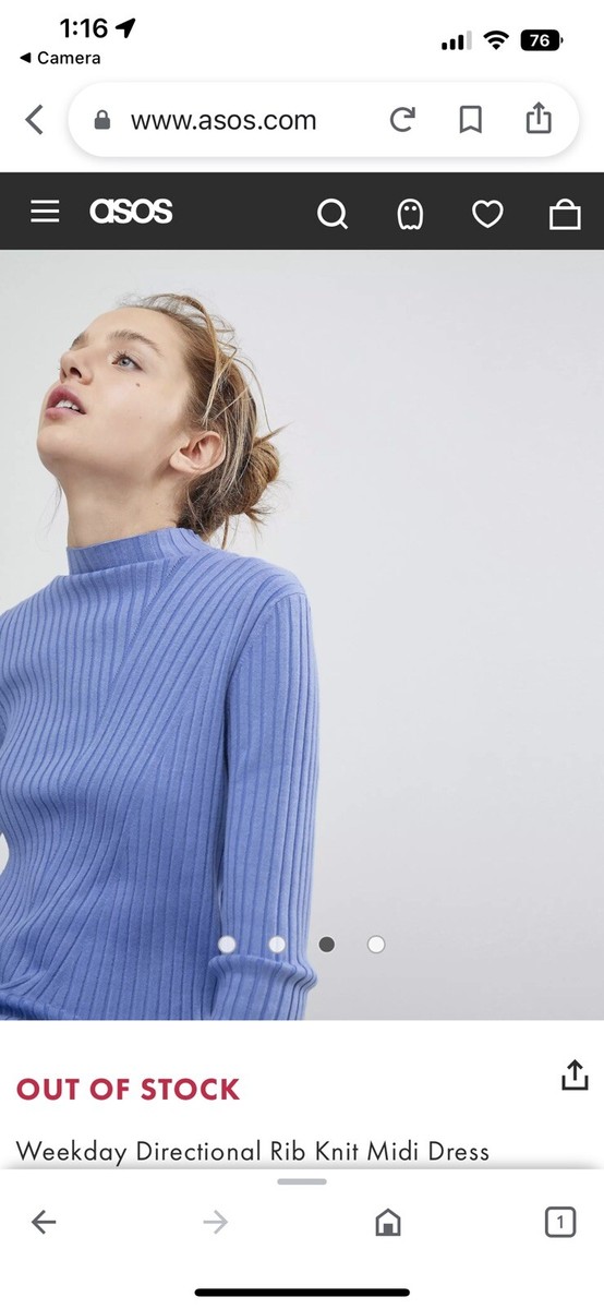 Weekday Knit Sweater Dress Size M Blue