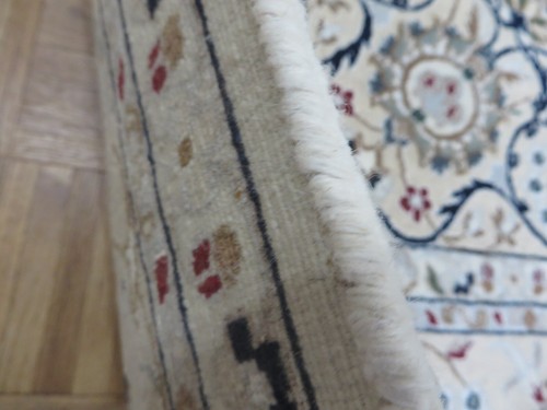 6'7 x 10'1 Hand Knotted Ivory Fine Nain With Silk Oriental Rug G14790 - Picture 11 of 12