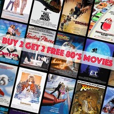 80's Classic Movie Posters Famous Cinema Film Prints A4 A3