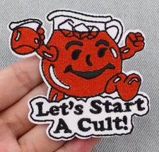 KOOL-AID MAN - LET'S START A CULT! - Embroidered Iron-On/Sew-On Patch