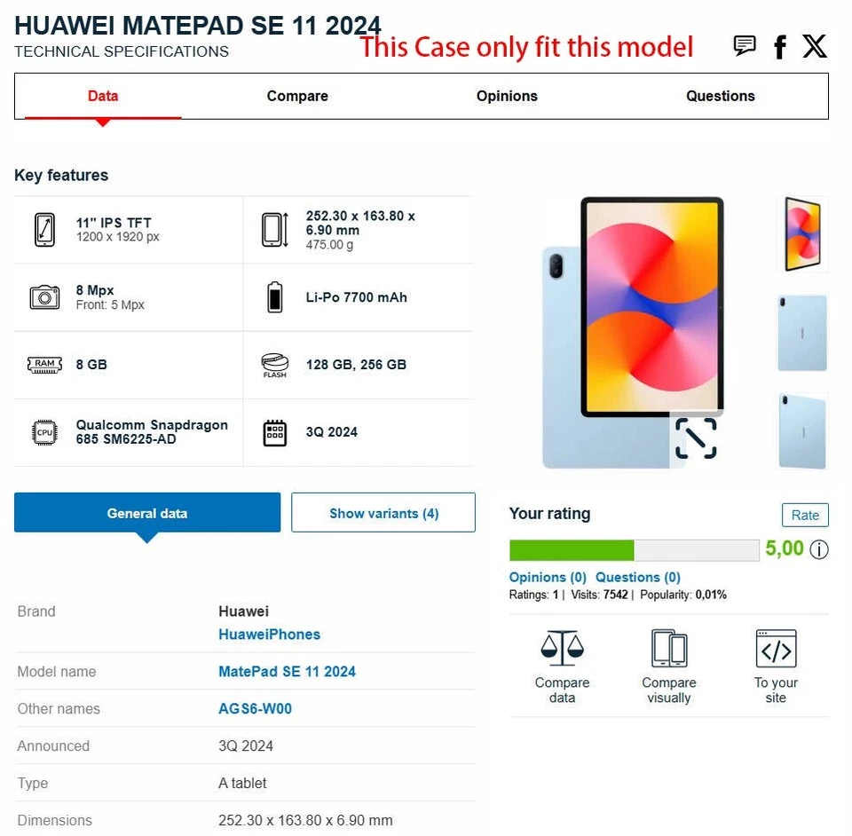 Kids Case For Huawei MatePad SE 11 2024 11 in Shockproof Heavy Duty Tablet Cover - Image 3 of 4