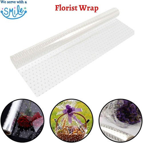 Cellophane Florist Wrap 100 M X 80 Cm Plain Clear Gift Roll Film Wrap