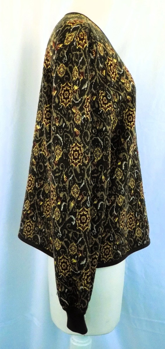 トップス vintage made in italyVERSACE cardigun ea Versace Silk Sweater Vintaege Black Cardigan y2k Size L | eBay