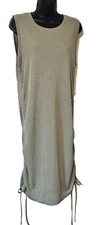 Hudson Gray Sleeveless Straight Dress Ruched Ties at Bottom Green Junior Large
