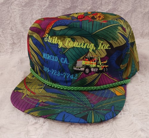 Casquette Snapback Vintage Années 80 - Imprimé Fleurs Hawaii, Marque Sansun
