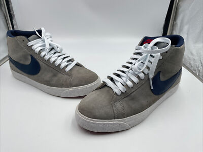 Nike Blazer Sb Mid Sneakers 310801-003 Men Sz: 10 Grey Navy