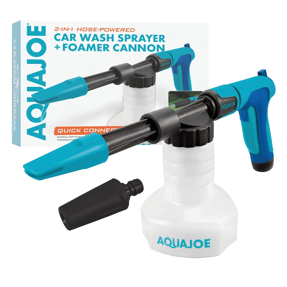 Aqua Joe AJ-SPXN 2-in-1 Hose-Powered Adjustable Foam Cannon Spray Gun