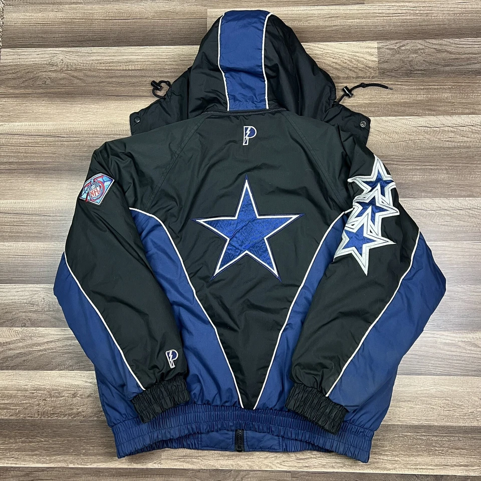 Chaqueta acolchada de jugador profesional de los Dallas Cowboys NFL 75 aniversario para hombre talla XL de colección Foto 2 de 4