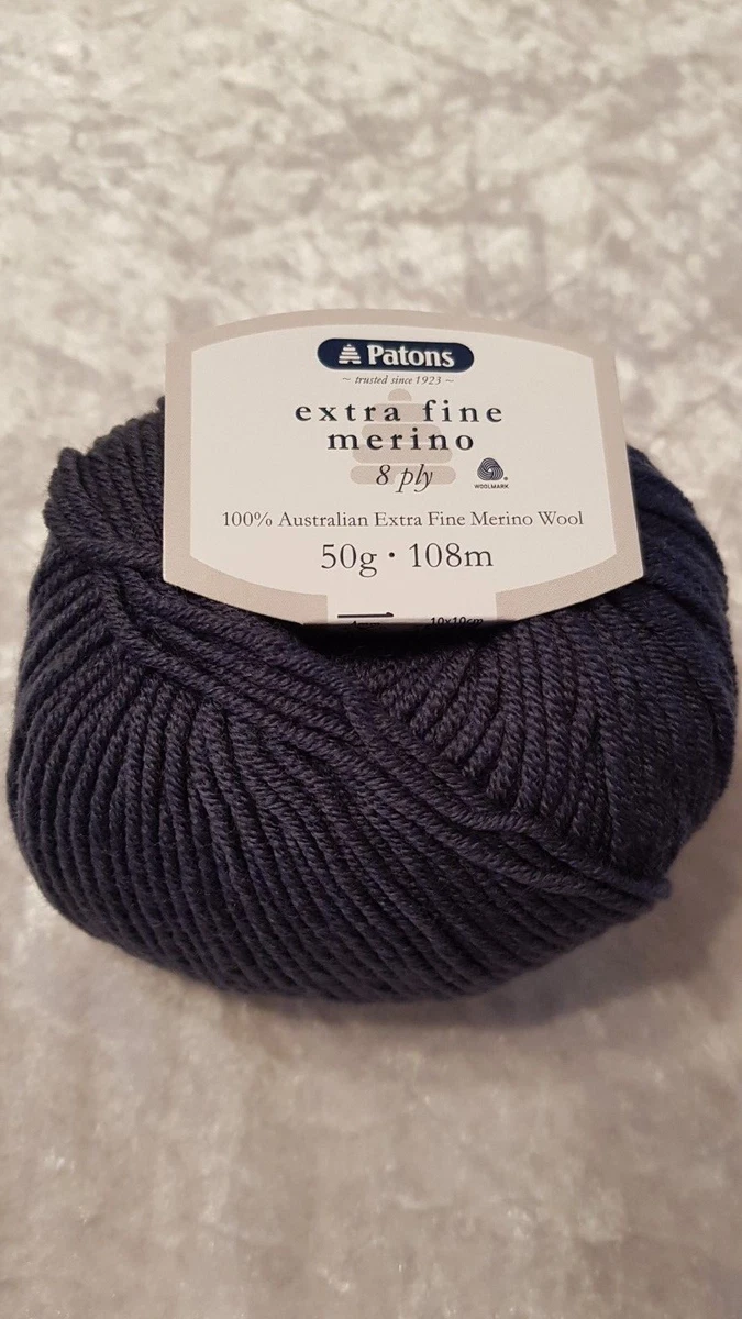 Patons Extra Fine Merino 8ply Wool 50g Ball - Airforce #2111