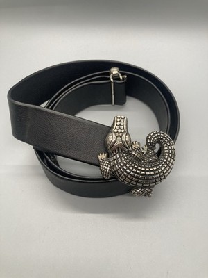 Douglas Paquette Alligator Vintage Silver Buckle and Belt Kieselstein-Cord Style