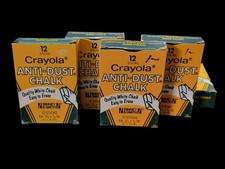 Lot Vintage 1988 Crayola Binney  Smith White Anti-Dust Chalk 4 Boxes of 12 NOS