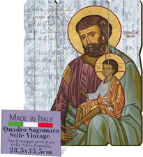 FRATELLI BONELLA - Quadro San Giuseppe Sagomato Vintage - Quadro Legno Di Pioppo