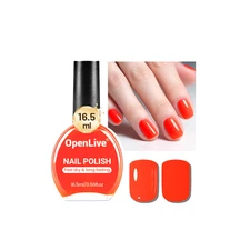 16.5Ml Neon Red Nail Polish Glossy Shine Finish Large Volume Quick Dry Nail Poli