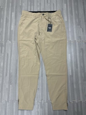 Waggle Greenside Jogger Golf Pants Mens Size 34 x 30 Oat Beige Ankle Zip $85